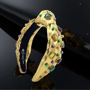 Brianna Cannon Gold Headband with hand sewn crystal NWT
